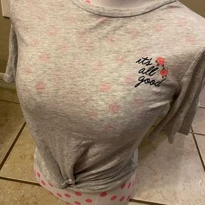 PINK cropped fitted tee